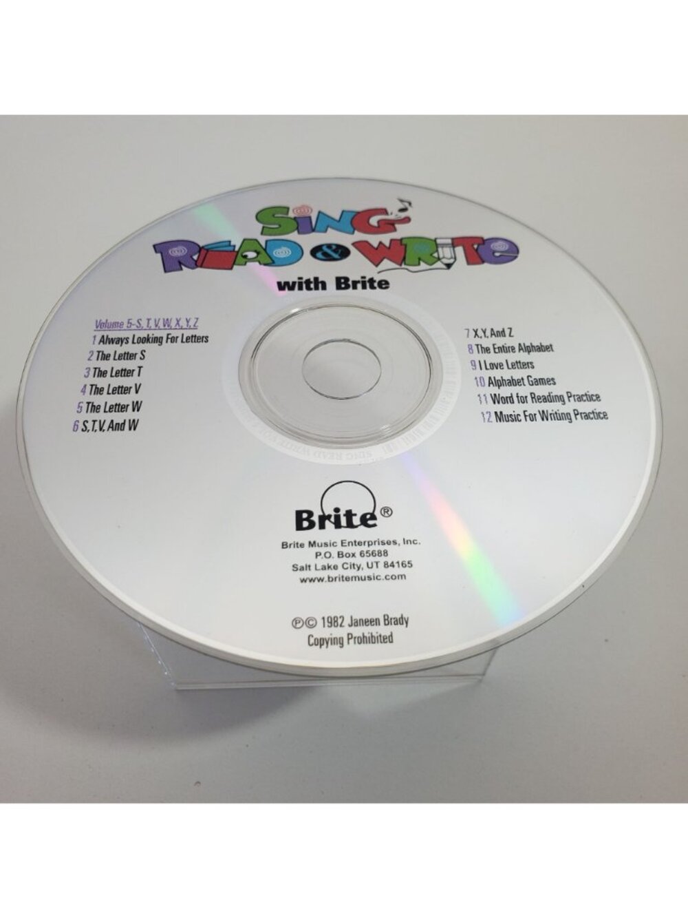 Sing Read & Write With Brite CD Volume 5 S T V W X Y Z Janeen Brady - Picture 8 of 12